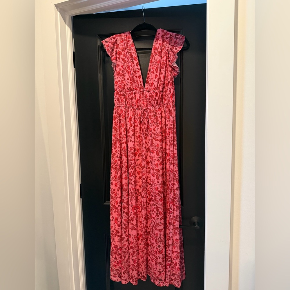 Pink Floral Maxi Dress